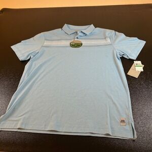 PGA TOUR Golf Polo Shirt Moisture Wicking UPF 40 Easy Care Blue Mens Large NWT